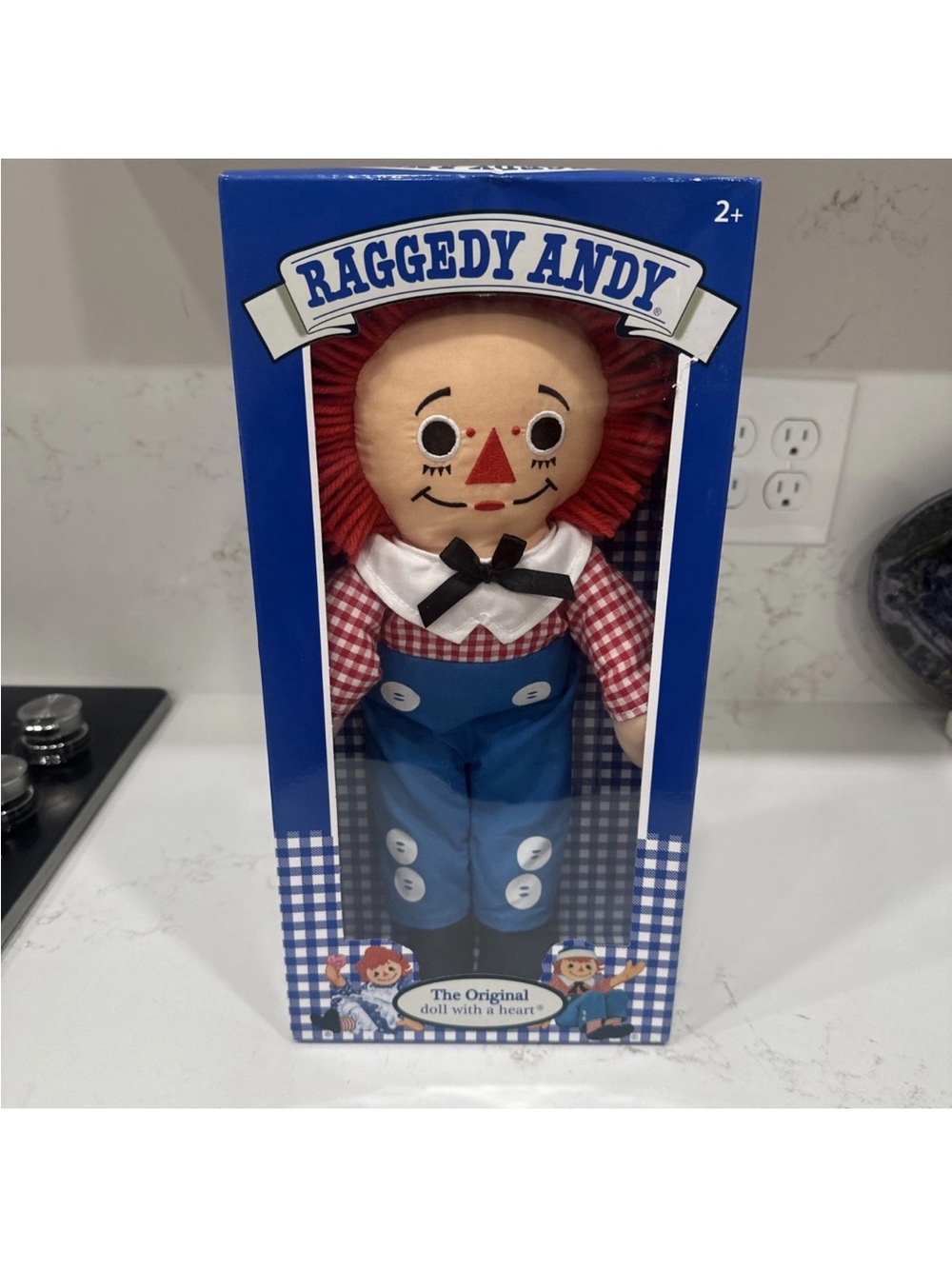 Raggedy Andy Doll Hasbro 2015 Soft Stuffed Toy 14” Doll With A Heart